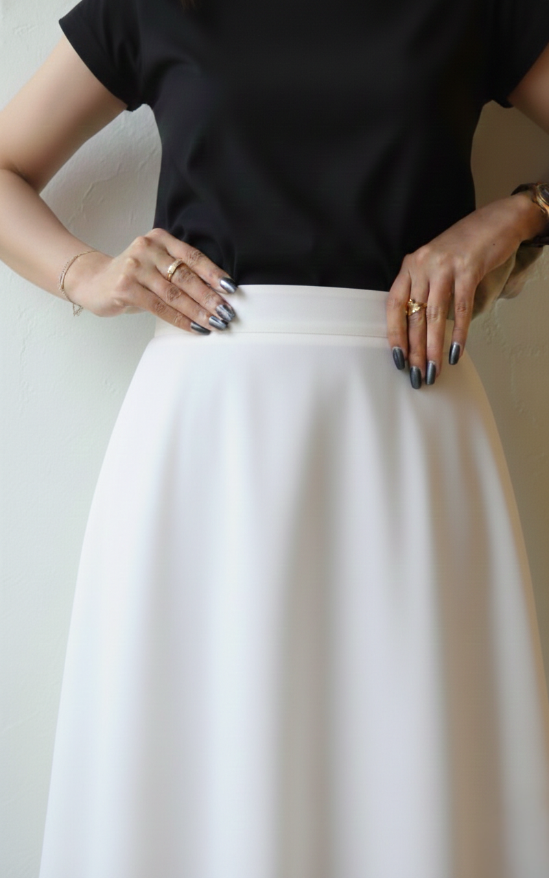 SERENE White Flared Skirt