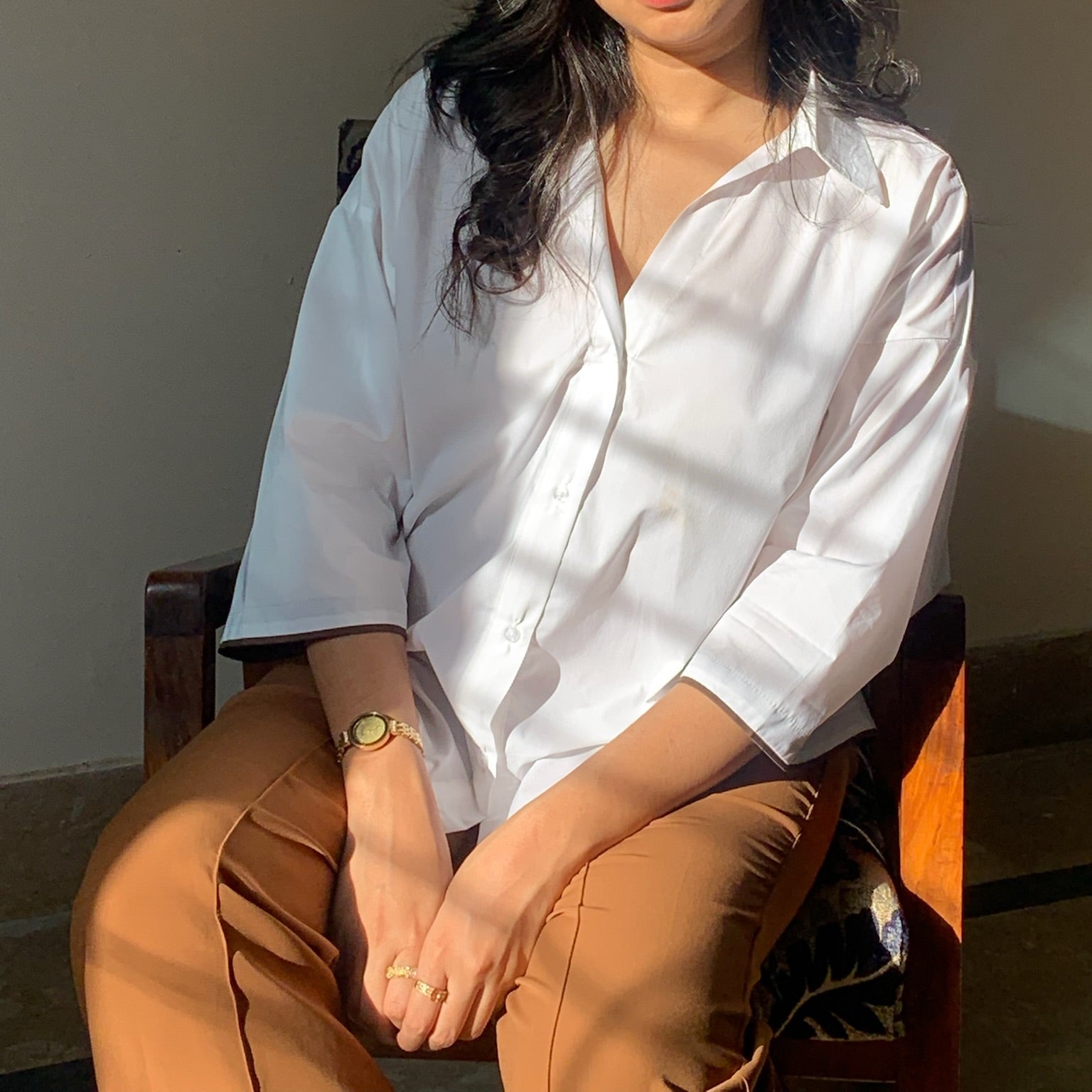 Basic White Button-Down Shirt