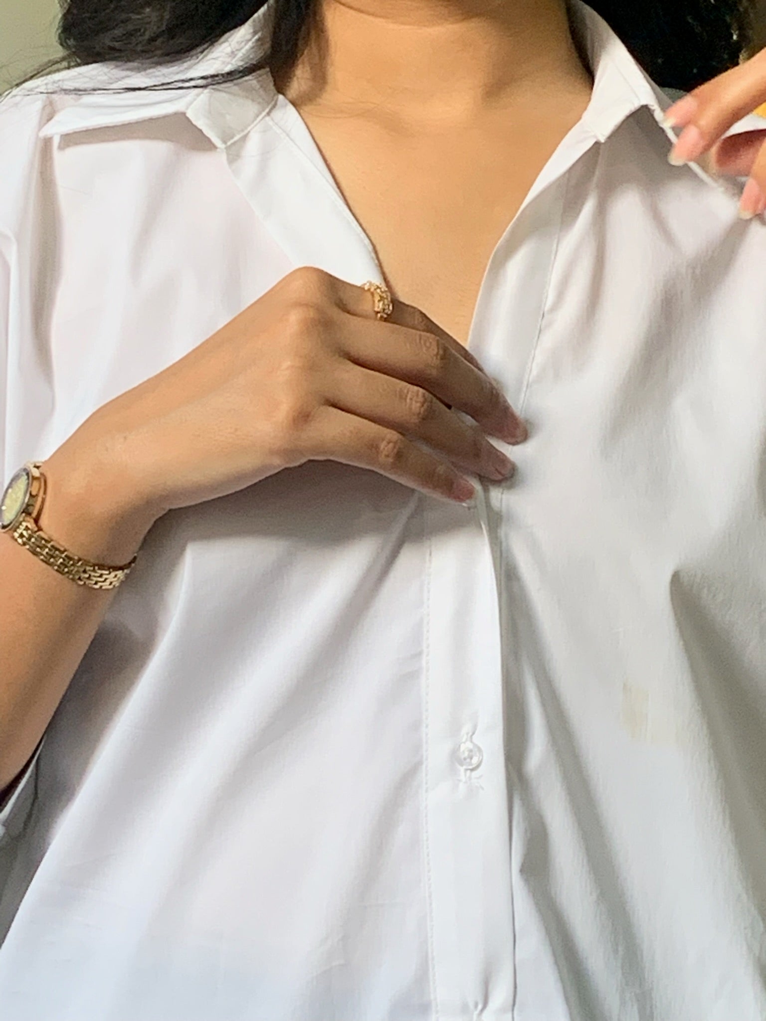 Basic White Button-Down Shirt